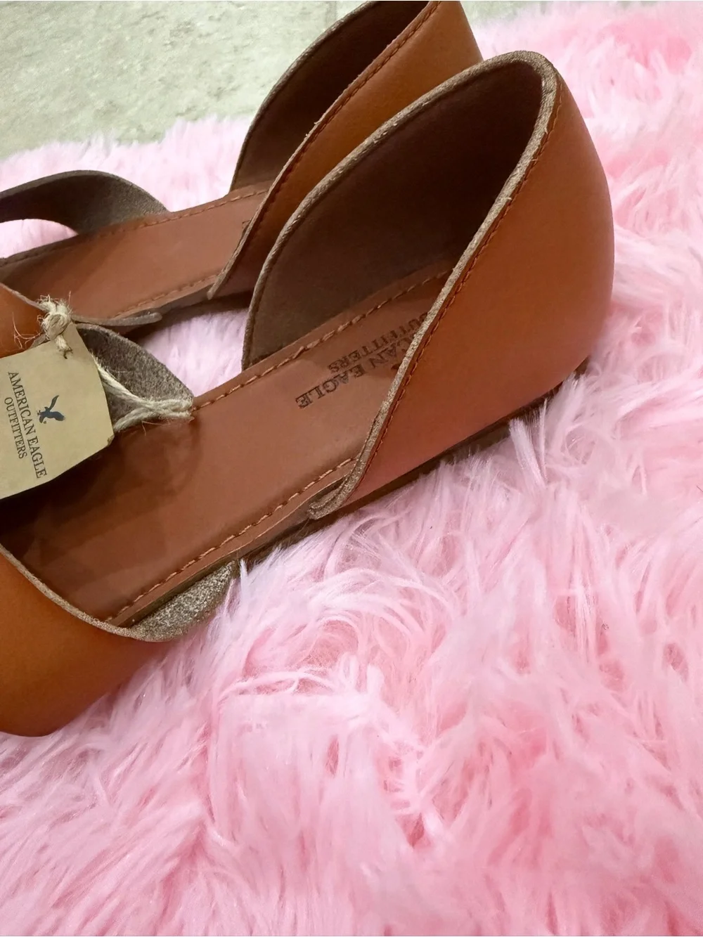 American Eagle Outfitters Tan Woven Leather D'Orsay Flats size 7 - Picture 4 of 11